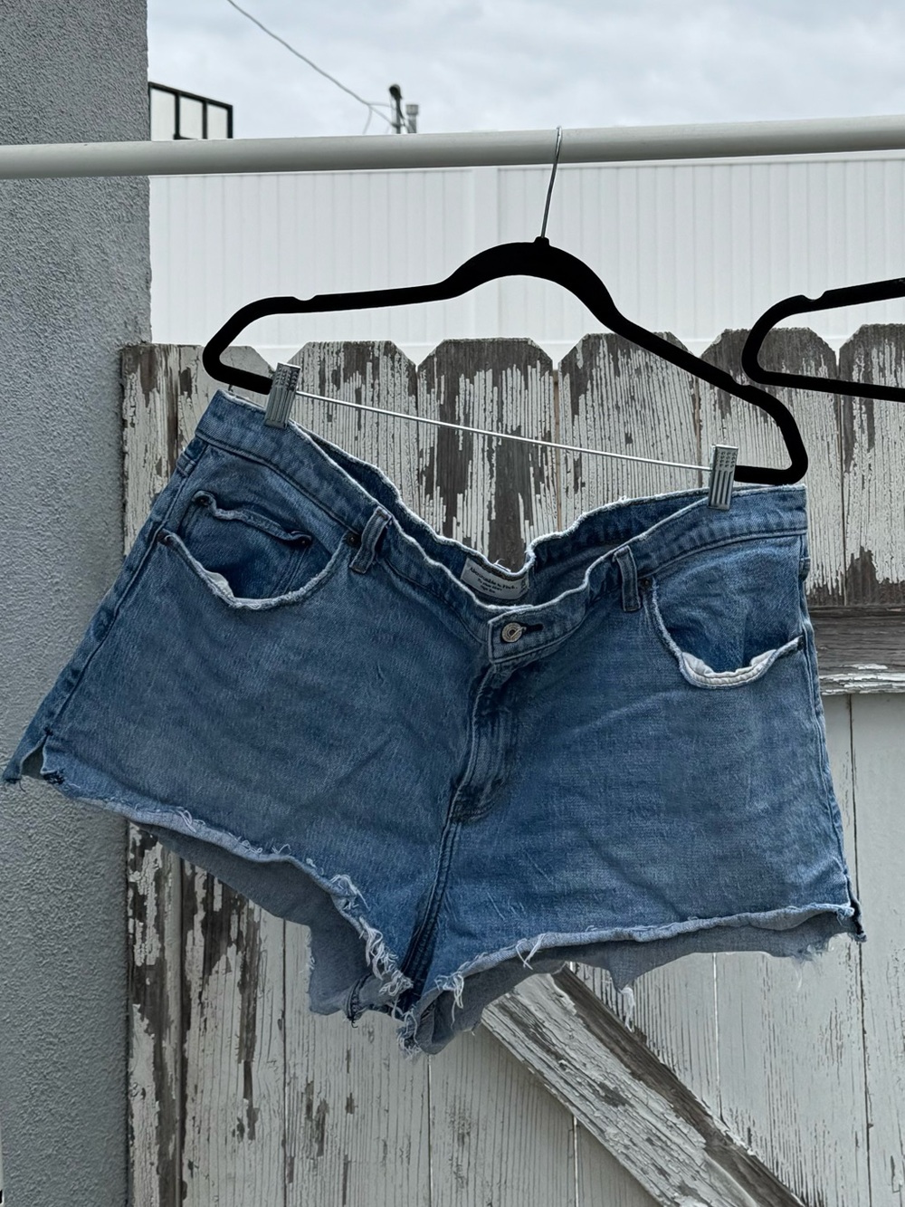 Abercrombie & Fitch Distressed Blue Denim Cutoff Shorts